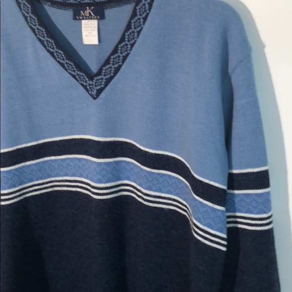MK Sweater Blue stripe v neck Large - Picture 4 of 8